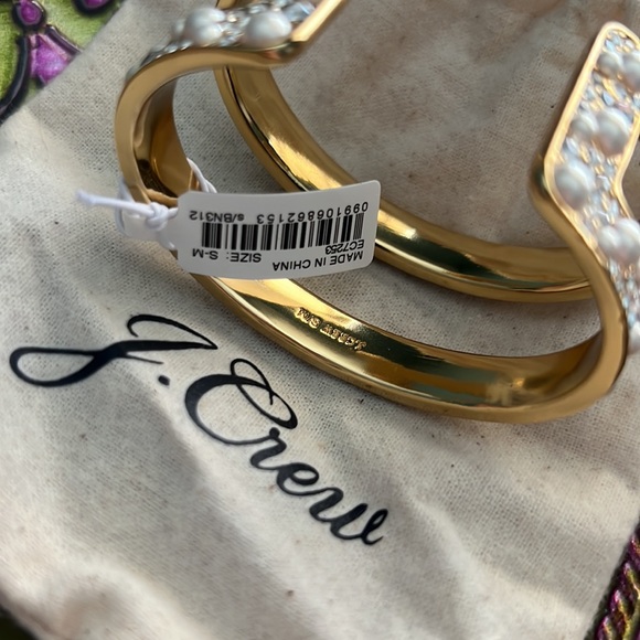 NwT! J.Crew bracelet pearl and pavé crystals small - Picture 6 of 6